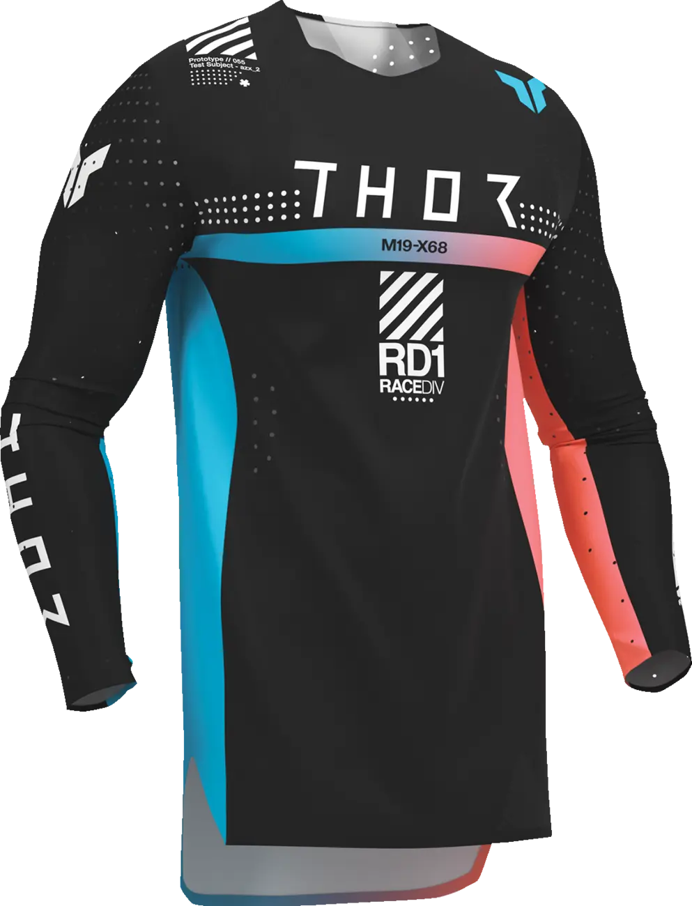Thor Youth Sportmode Synth Jersey - Black/White/Turquoise/Coral