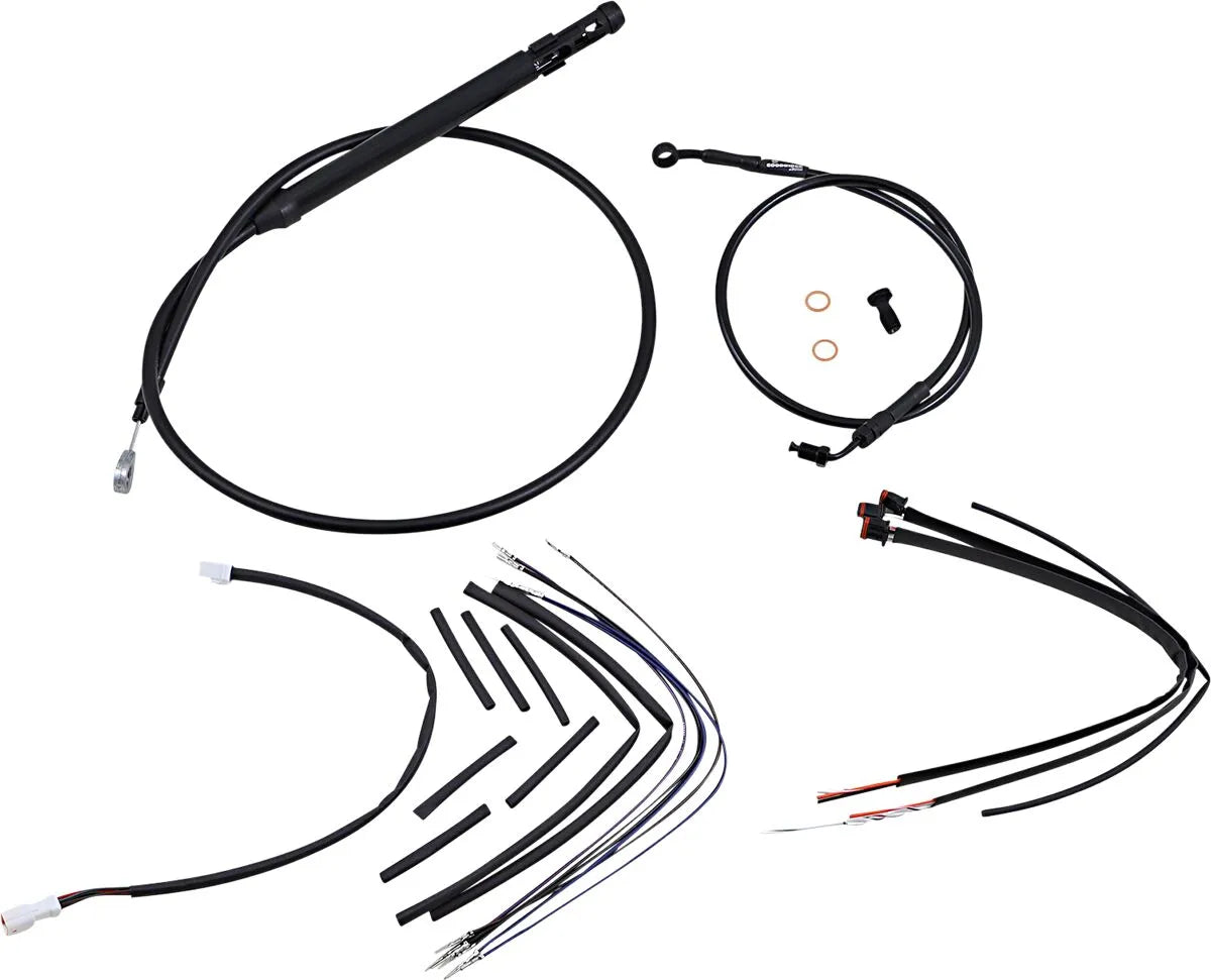 Burly Brand Black Vinyl Cable/Line Kit for Ape Hangers