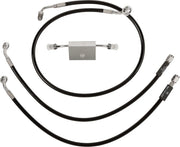 La Choppers Svart Braided Bromsslang Kit Med Abs