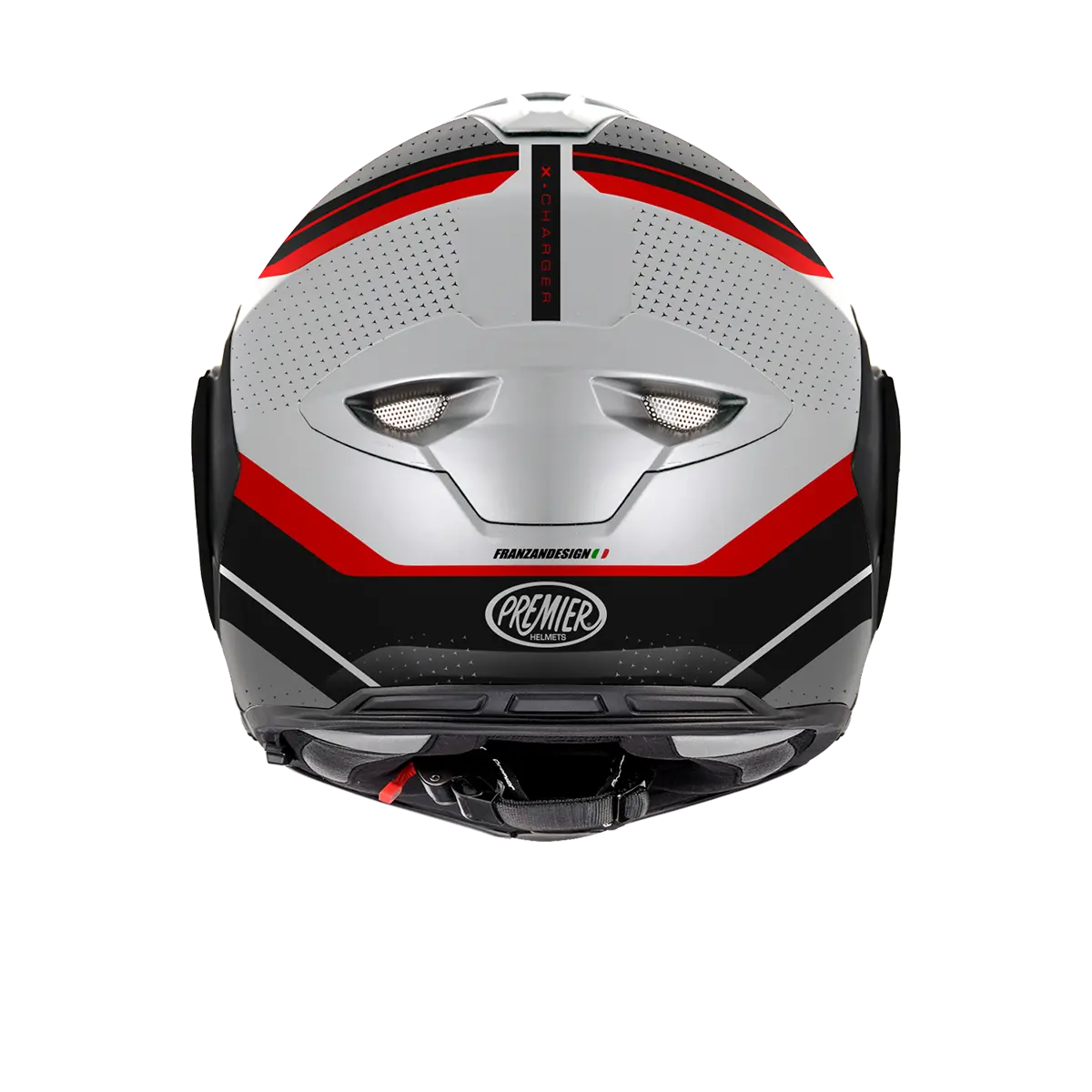 Premier Helmets X-charger Modular Helmet - Black/gray/red/white