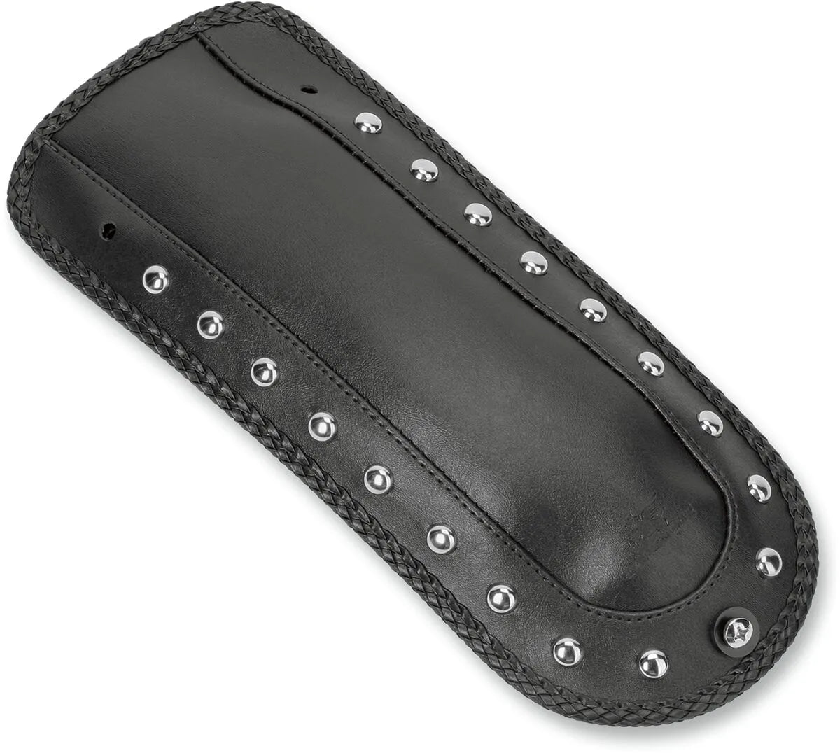 Mustang Black Chrome-Studded Solo Seat Fender Bib FLST 00-17