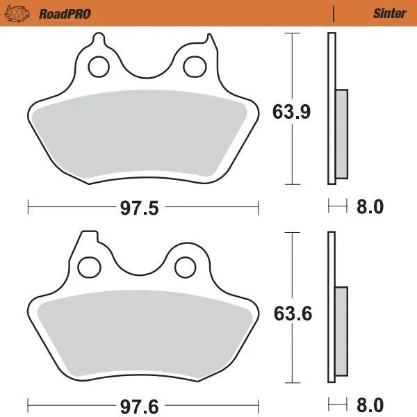 Moto-master Roadpro Sinter Brake Pad Rear - Rear