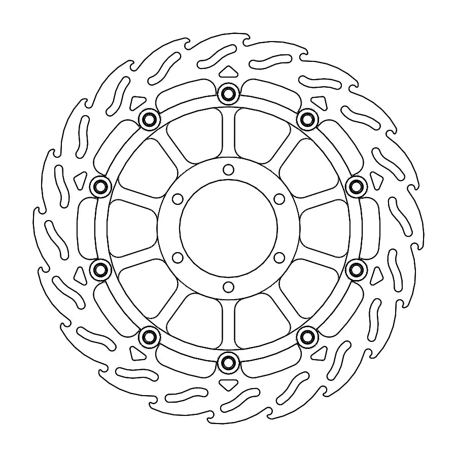 Moto-master Flame Floating Bromsskiva - 320mm - Fram