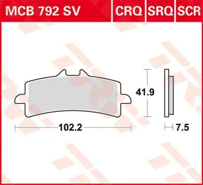 Trw Crq Series Carbon Race Bromsbelägg - Fram