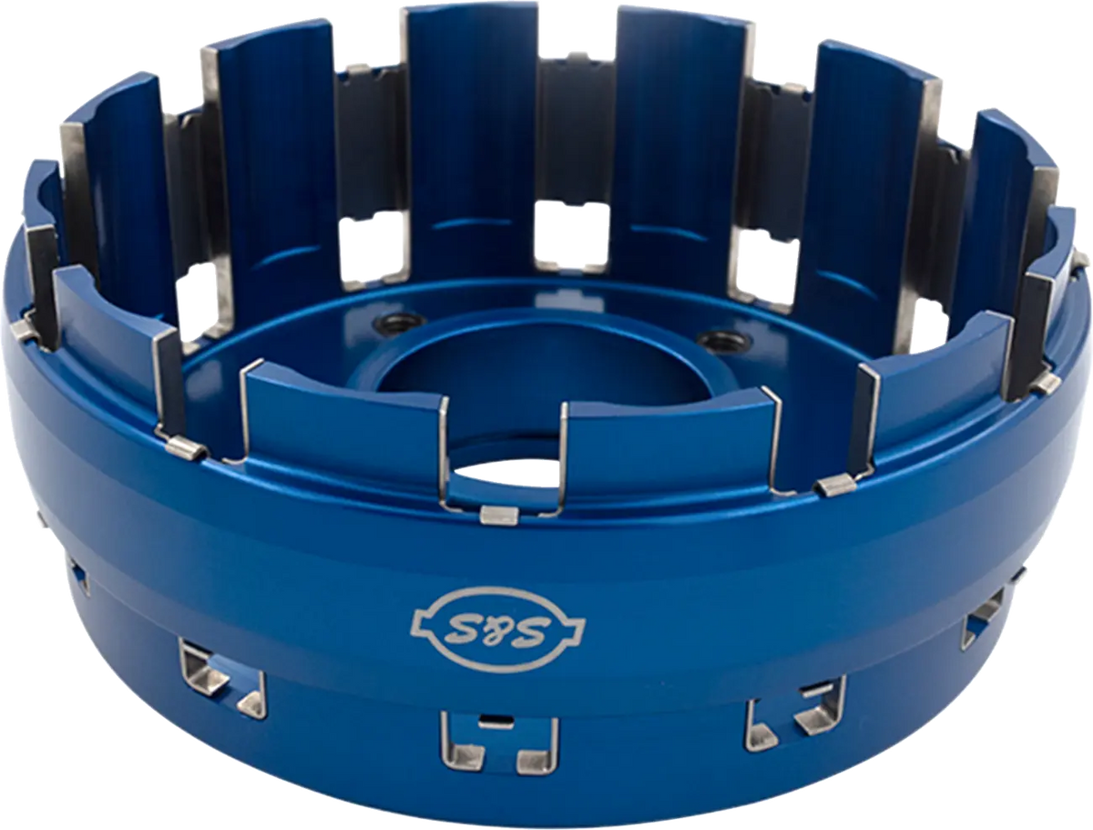 S&S Cycle M8 Billet Clutch Basket Kit Blue for Harley Davidson