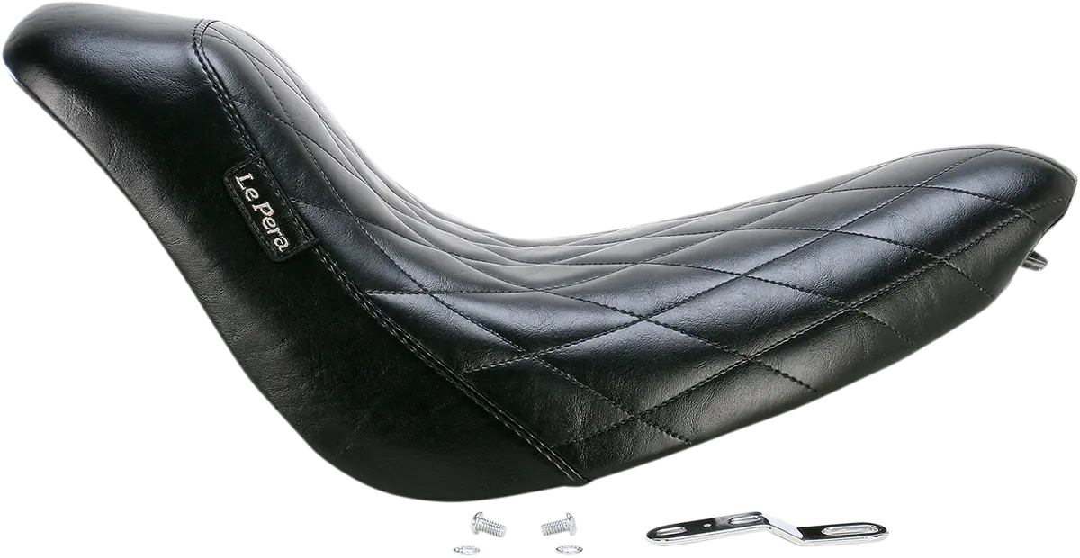 Le Pera Bare Bones Solo Seat - Diamond Stitch - For Harley Davidson