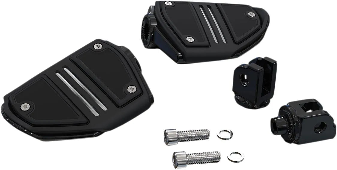 Ciro Twin Rail Foot Rests - Chrome/black