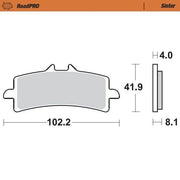 Moto-master Roadpro Sinter Bromsbelägg Fram Sintrat Metall - Fram