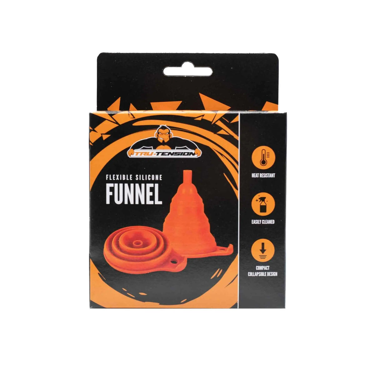 Tru-Tension Flexible Collapsible Silicone Funnel Orange