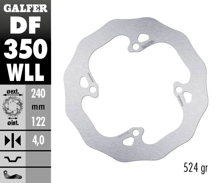 Galfer Wave Brake Rotor For Motorcycles - Rear