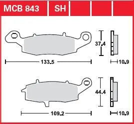 Trw Sh Series Sintered Bak Bromsbelägg - Bak