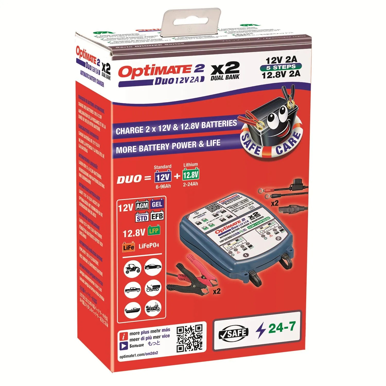 Tecmate Optimate 2 Duo: 12v 2a Battery Maintainer