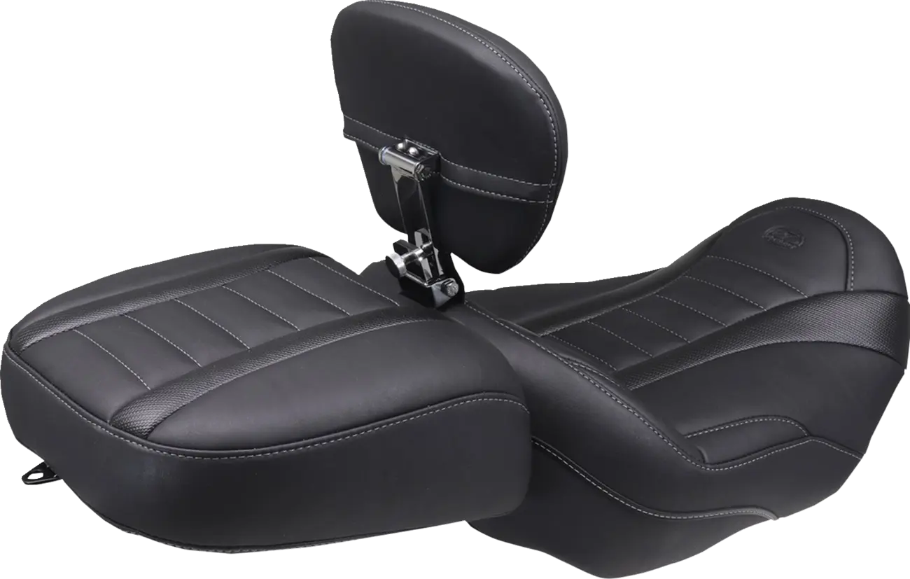 Mustang Wide Deluxe Touring Passenger Seat - For Harley Davidson