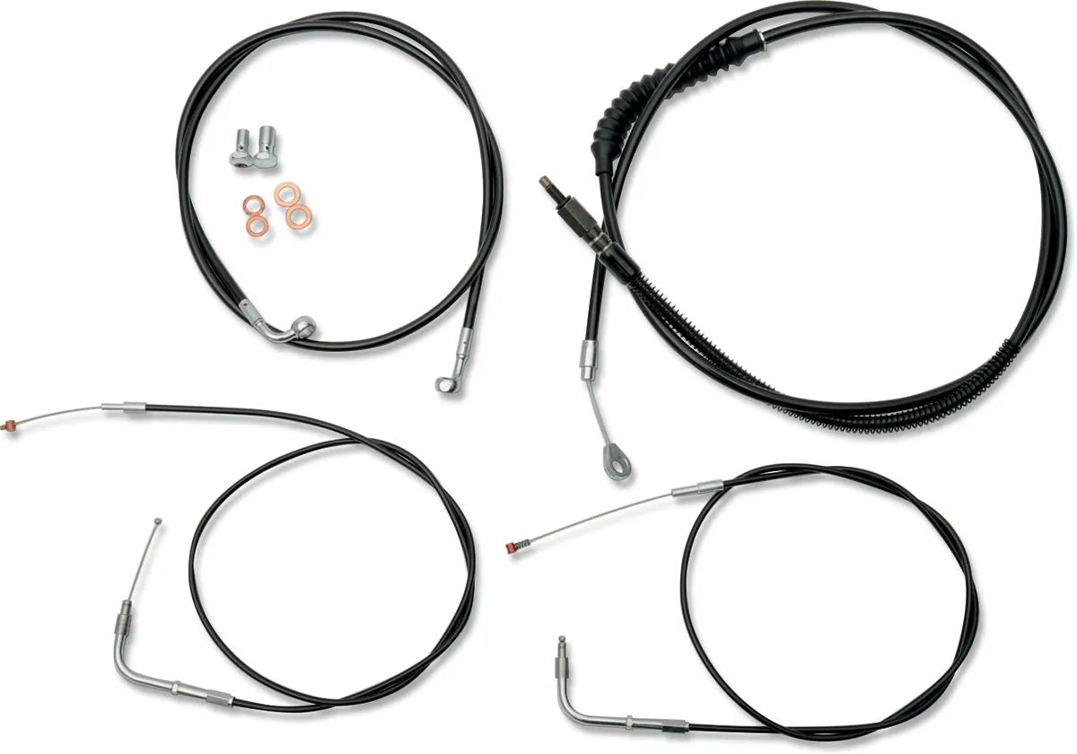 La Choppers Standard Black Vinyl Cable Kit for 12"-14" Ape