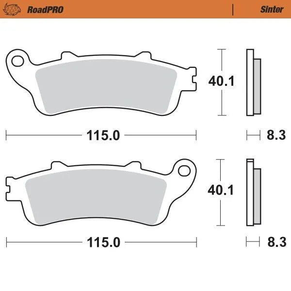 Moto-master Roadpro Sinter Bromsbelägg Fram Sintermetall - Fram