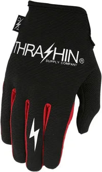 Thrashin Supply Co. Stealth Gloves - Black/Red