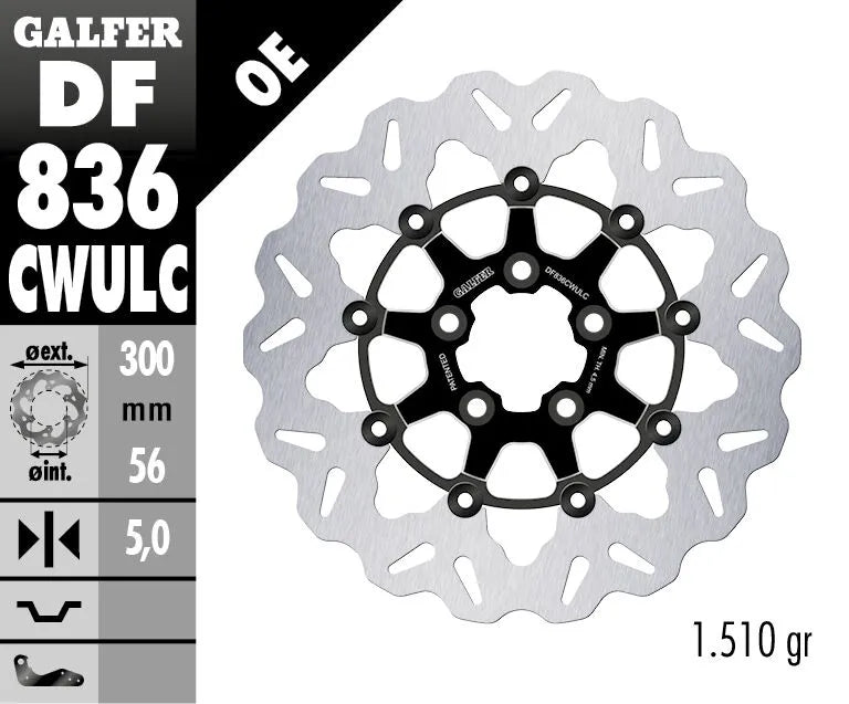 Galfer Brake Rotor For Motorcycles - 11.8" Diameter - Rear
