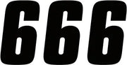 Factory Effex Number Stickers - 7" Black 6 (3 Pack)