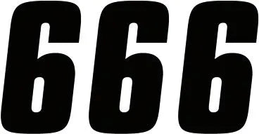 Factory Effex Number Stickers - 7" Black 6 (3 Pack)