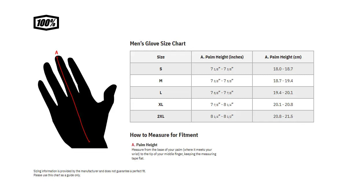 100% Ridefit Glove - Black