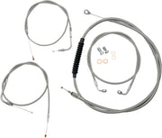 LA CHOPPERS Standard Stainless Braided Cable/Brake Line Kit