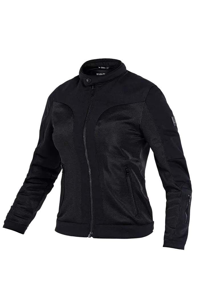 John Doe Women's Aero Mesh Jacket Foreet Sport Riding - Black