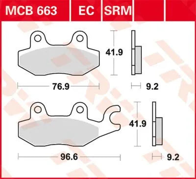 Trw Srm Series Sintered Scooter Brake Pads - Front & Rear
