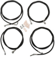 LA CHOPPERS Standard Black Vinyl Handlebar Cable/Brake Line Kit