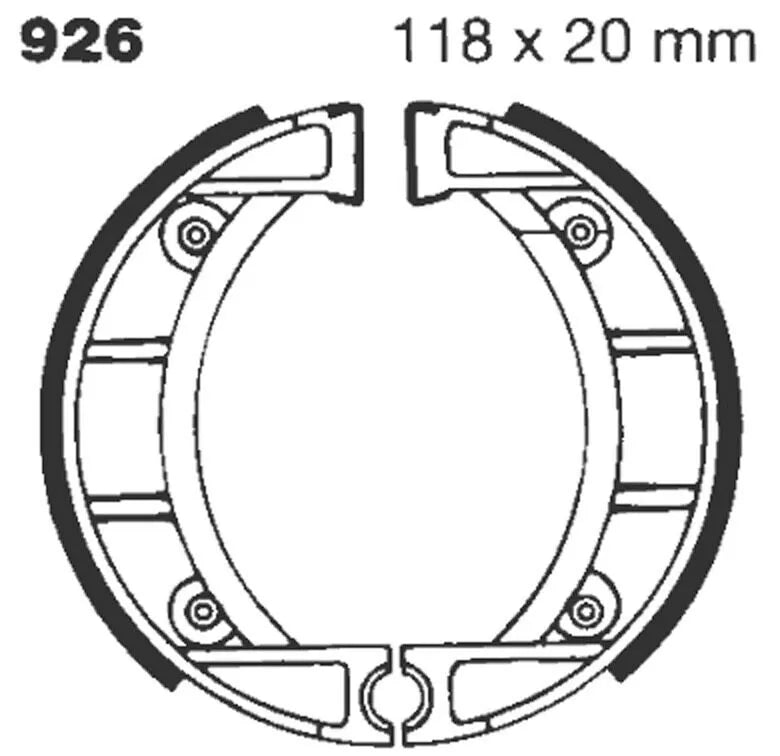 Ebc Standard Brake Shoes - Organic Base - Rear