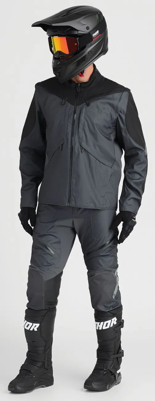 Thor Terrain In-the-boot Dual Sport Pants - Black/Light Gray/Charcoal Gray