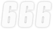 Factory Effex Number Stickers 6" White 3-pack