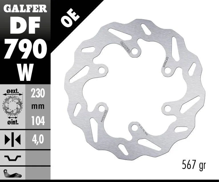 Galfer Wave Brake Rotor For Motorcycles - Rear