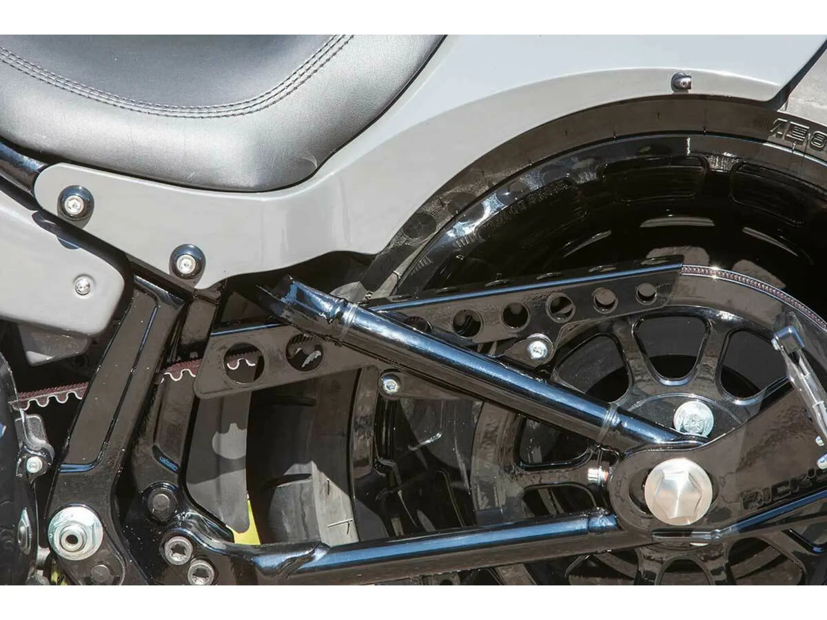 Rick's Motorcycles Gloss Black Round Hole Belt Guard for Softail