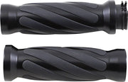 Drag Specialties Twisted Grips - Black Rubber