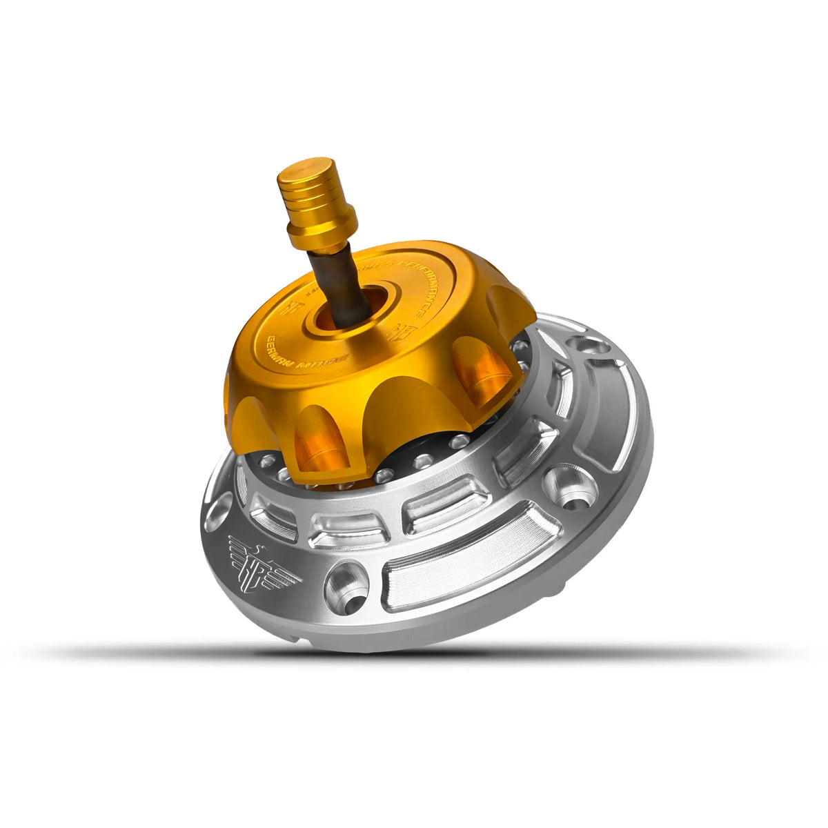 Heinz Bikes Performance Vented Fuel Cap Silver/Gold for Harley