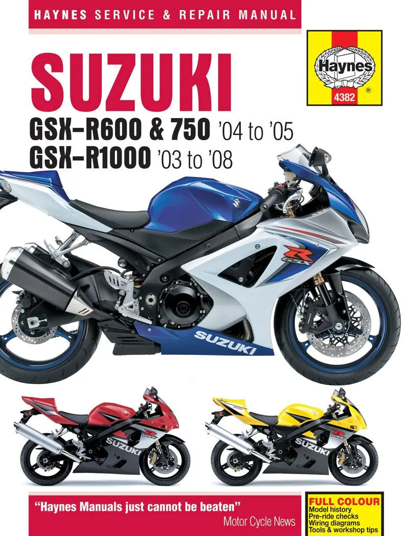 Haynes Service Manual for Suzuki GSX-R600/750 2004-2005