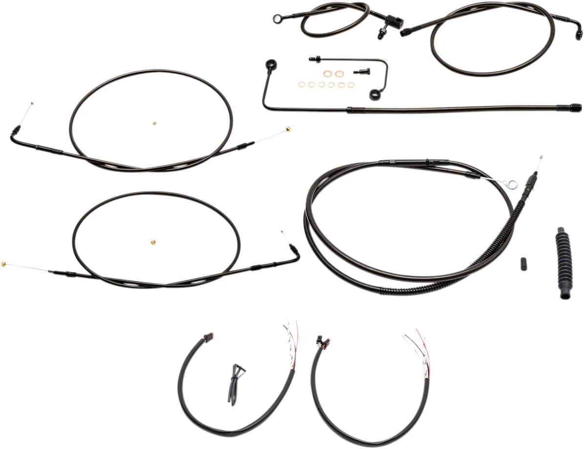 LA CHOPPERS Midnight Braided Handlebar Cable/Brake Line Kit