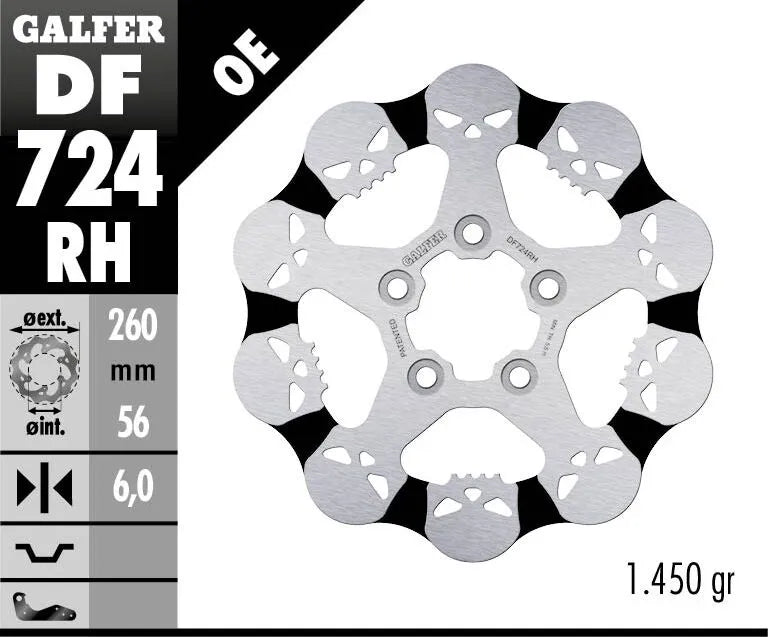 Galfer Skull Fast Bromsskiva För Motorcyklar
