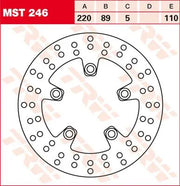 Trw Rund Fast Bromsrotor 220mm-250mm - Bak