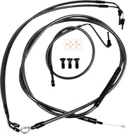 La Choppers Midnight Braided Cable/Brake Line Kit for Ape Hangers