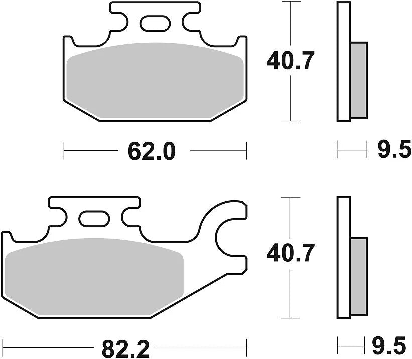 Sbs Hf Street Ceramic Organic Brake Pads Set - Front & Rear