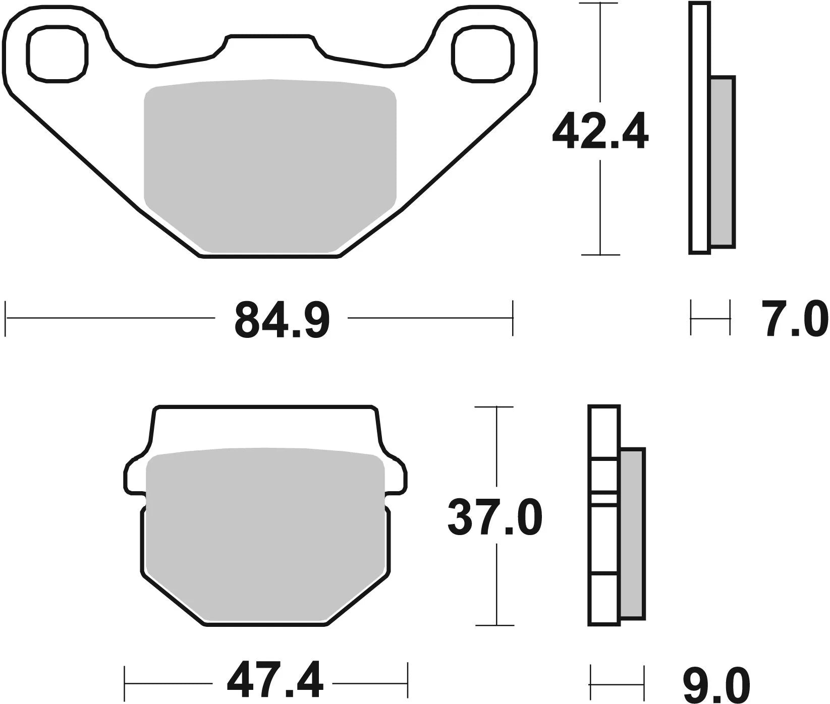 Sbs Hf Street Ceramic Organic Brake Pads - Front & Rear