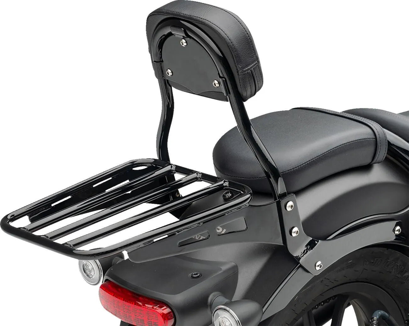 Cobra Back Rest - Black Powder Coated Sissy Bar