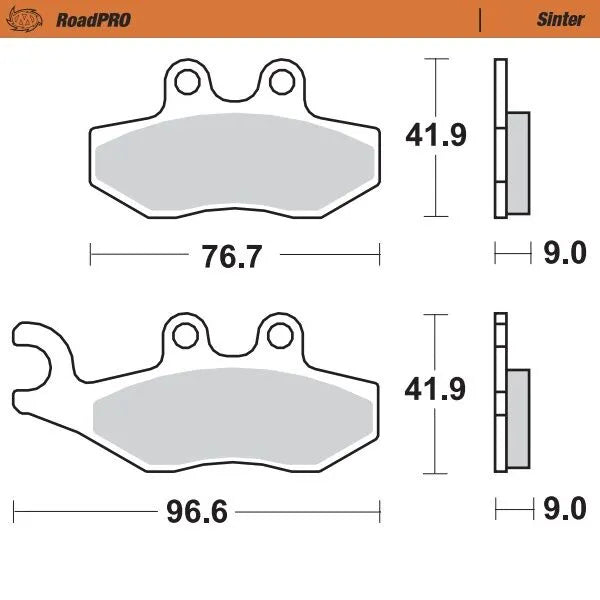 Moto-master Roadpro Sinter Scooter Brake Pad - Enhanced Performance - Front & Rear