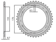 Sunstar Aluminum Rear Sprocket 530-43t