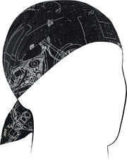 Zan Headgear Flydanna Moto Blueprint Cotton Headwrap