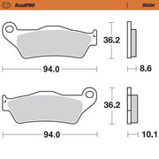 Moto-master Roadpro Sintered Bromsbelägg Bak - Bak