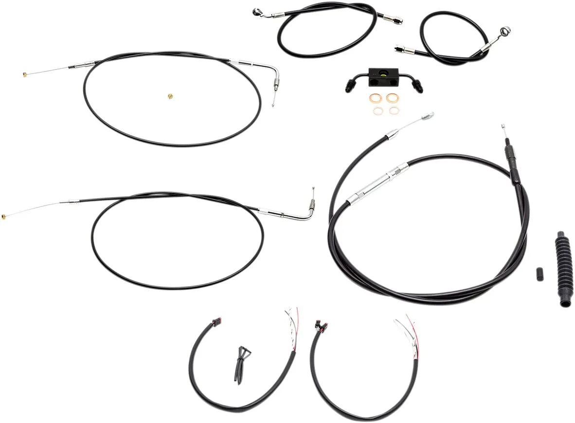 LA CHOPPERS Black Vinyl Cable/Brake Line Kit 12-14" Ape Hanger