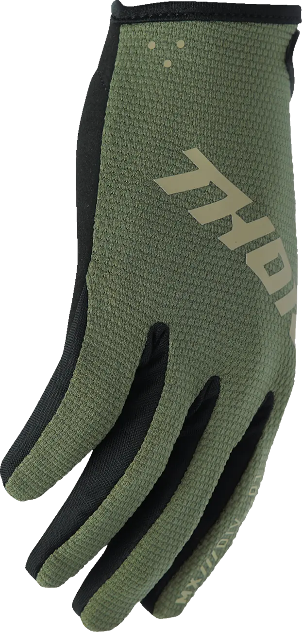 Thor Youth Ridemode Static Mx Gloves - Black/Camo Green