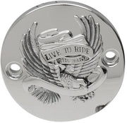 Drag Specialties Live To Ride Points Cover - Black/chrome